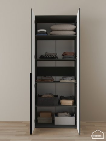 Шкаф Linnea MHR-2-2 2050х800х510 (Графит-М 11.1.25) в Нягани - nyagan.mebel-e96.ru