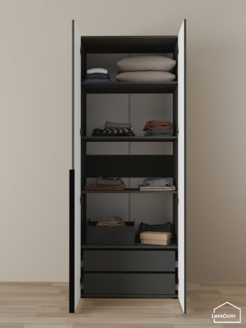 Шкаф Linnea MHR-2-3 2050х800х510 (Графит-М 11.1.25) в Нягани - nyagan.mebel-e96.ru