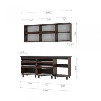 Кухонный гарнитур Лофт 2000 мм (БТС) в Нягани - nyagan.mebel-e96.ru