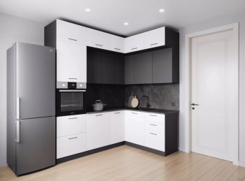 Кухонный гарнитур угловой Лофт 2200*1700 мм (Санвут) в Нягани - nyagan.mebel-e96.ru