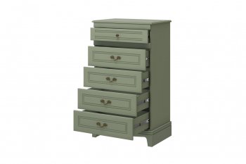 Комод 5 ящиков Лорето зеленый самшит (БМ) в Нягани - nyagan.mebel-e96.ru