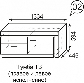 Тумба ТВ Люмен №2 (ИжМ) в Нягани - nyagan.mebel-e96.ru