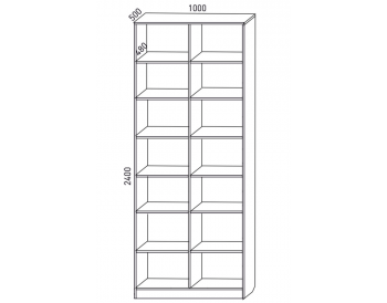 Шкаф распашной 1000 мм М6-2.4 Б+Б 100 + антресоль (М6) в Нягани - nyagan.mebel-e96.ru