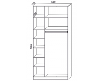 Шкаф распашной 1300 мм М6-3.2 Б+П 130 + антресоль  (М6) в Нягани - nyagan.mebel-e96.ru