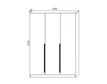 Шкаф распашной 1500 мм М6-3.5 Б+Б+Б 150 + ящики (М6) в Нягани - nyagan.mebel-e96.ru