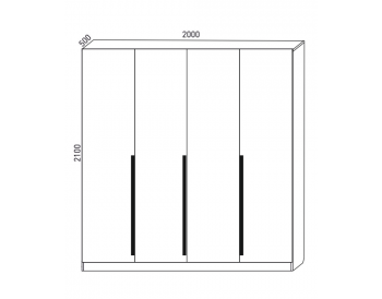 Шкаф распашной 2000 мм  М6-4.2 Б+П+Б 200+4 ящика (М6) в Нягани - nyagan.mebel-e96.ru