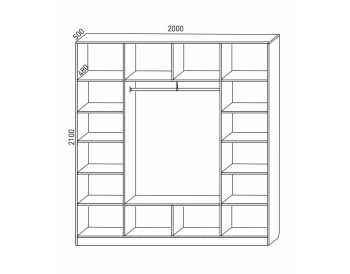 Шкаф распашной 2000 мм  М6-4.2 Б+П+Б 200 (М6) в Нягани - nyagan.mebel-e96.ru