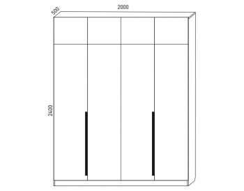 Шкаф распашной 2000 мм М6-4.1 П+П+П 200 + антресоль (М6) в Нягани - nyagan.mebel-e96.ru