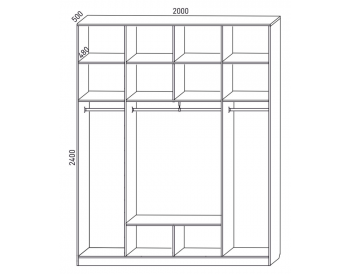 Шкаф распашной 2000 мм М6-4.1 П+П+П 200 + антресоль (М6) в Нягани - nyagan.mebel-e96.ru