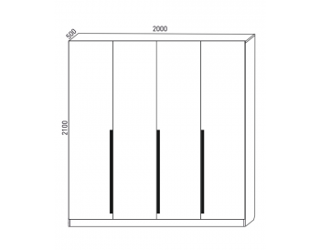 Шкаф распашной 2000 мм М6-4.4 Б+Б+Б+Б (М6) в Нягани - nyagan.mebel-e96.ru