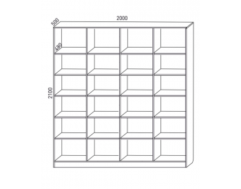 Шкаф распашной 2000 мм М6-4.4 Б+Б+Б+Б (М6) в Нягани - nyagan.mebel-e96.ru