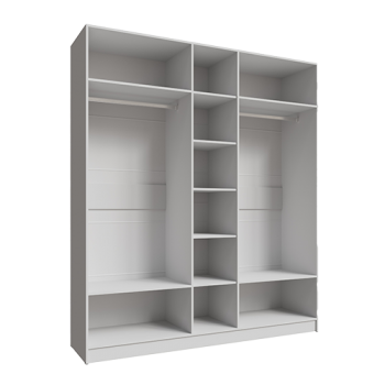 Шкаф Мадрид 2000 мм с зеркалом, белый (Текс) в Нягани - nyagan.mebel-e96.ru