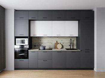 Кухонный гарнитур Меренга 3400 мм МДФ (Санвут) в Нягани - nyagan.mebel-e96.ru