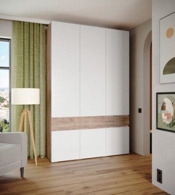 Шкаф 1500 мм Мерида крафт табачный/белый (Микон) в Нягани - nyagan.mebel-e96.ru