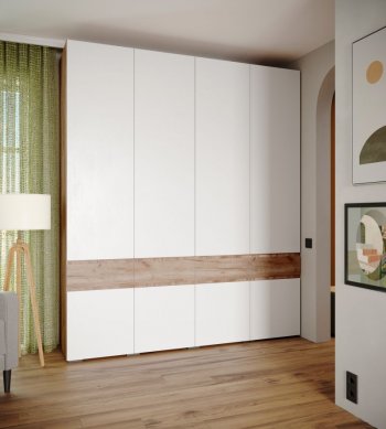 Шкаф 2000 мм Мерида крафт табачный/белый (Микон) в Нягани - nyagan.mebel-e96.ru