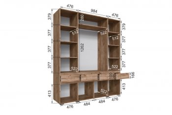 Шкаф 2000 мм Мерида крафт табачный/белый (Микон) в Нягани - nyagan.mebel-e96.ru