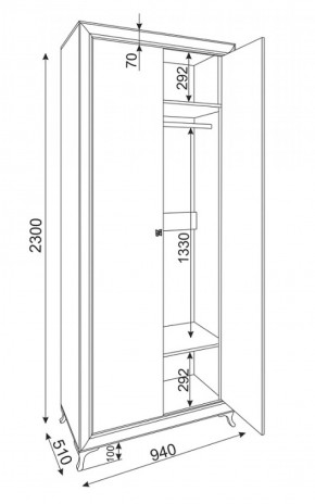 Шкаф 2-х дверный Саванна М25 (Риннер) в Нягани - nyagan.mebel-e96.ru