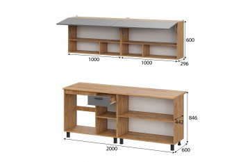Кухонный гарнитур Монако 2000 мм графит (СВ) в Нягани - nyagan.mebel-e96.ru