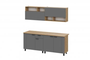Кухонный гарнитур Монако 2000 мм графит (СВ) в Нягани - nyagan.mebel-e96.ru