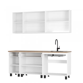 Кухонный гарнитур Монтана 2000 мм белый/графит (БТС) в Нягани - nyagan.mebel-e96.ru