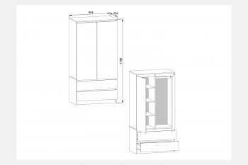 Шкаф 900 мм с антресолью Мори (ДСВ) в Нягани - nyagan.mebel-e96.ru