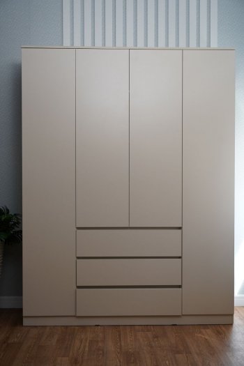Шкаф распашной Мори 1600 мм сатин (ДСВ) в Нягани - nyagan.mebel-e96.ru