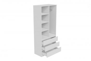 Шкаф 900 мм Мори 900.2 белый высота 2100 мм (ДСВ) в Нягани - nyagan.mebel-e96.ru