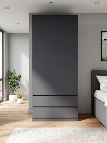 Шкаф 900 мм Мори 900.2 графит высота 2100 мм (ДСВ) в Нягани - nyagan.mebel-e96.ru