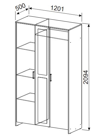 Шкаф распашной МСП-1 1200 мм анкор (СВ) в Нягани - nyagan.mebel-e96.ru