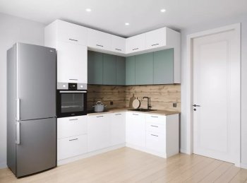 Кухонный гарнитур угловой Муссон 2200*1700 мм (Санвут) в Нягани - nyagan.mebel-e96.ru