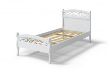 Кровать Натали массив береза + МДФ, белый (МЛК) в Нягани - nyagan.mebel-e96.ru