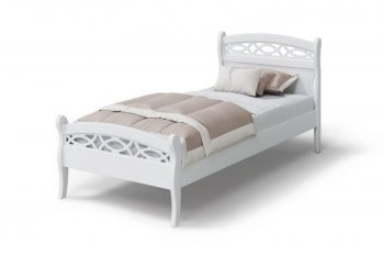 Кровать Натали массив береза + МДФ, белый (МЛК) в Нягани - nyagan.mebel-e96.ru