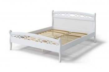 Кровать Натали массив береза + МДФ, белый (МЛК) в Нягани - nyagan.mebel-e96.ru