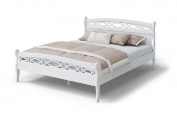 Кровать Натали массив береза + МДФ, белый (МЛК) в Нягани - nyagan.mebel-e96.ru