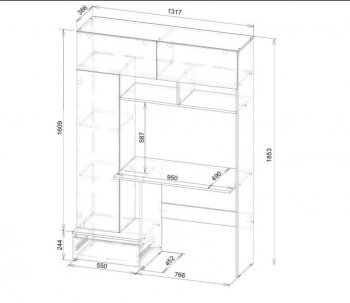 Стол компьютерный Некст-1 + Шкаф (СВ) в Нягани - nyagan.mebel-e96.ru