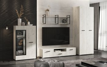 Стенка Нэнси new крафт белый (Миф) в Нягани - nyagan.mebel-e96.ru