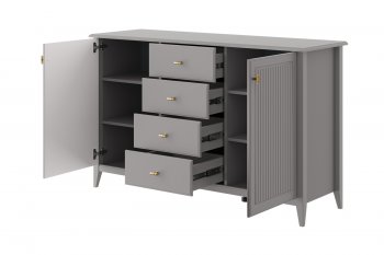 Комод 4 ящика 2 двери Никеа антрацит (БМ) в Нягани - nyagan.mebel-e96.ru