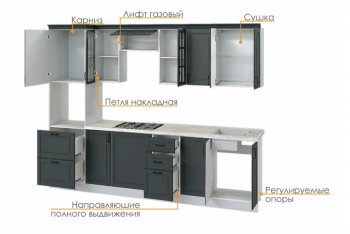 Кухонный гарнитур 3000 мм Николь-1 (Росток) в Нягани - nyagan.mebel-e96.ru