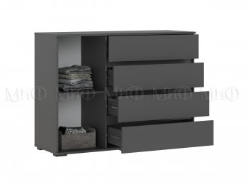 Комод 1 дверь 4 ящика (1200) Норд, графит (Миф) в Нягани - nyagan.mebel-e96.ru