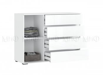 Комод 1 дверь 4 ящика (1200) Норд,  белый (Миф) в Нягани - nyagan.mebel-e96.ru