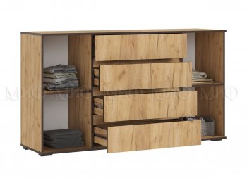 Комод 2 двери 4 ящика (1600) Норд, крафт (Миф) в Нягани - nyagan.mebel-e96.ru