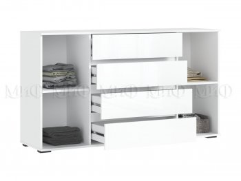 Комод 2 двери 4 ящика (1600) Норд, белый (Миф) в Нягани - nyagan.mebel-e96.ru