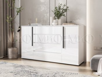Комод 2 двери 4 ящика (1600) Норд, белый (Миф) в Нягани - nyagan.mebel-e96.ru