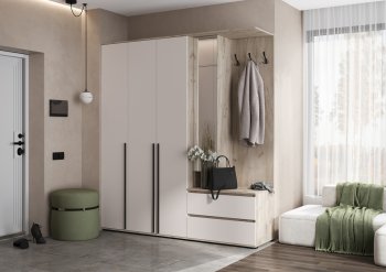 Прихожая Норд+Шкаф 1200, крафт серый/кашемир (Миф) в Нягани - nyagan.mebel-e96.ru