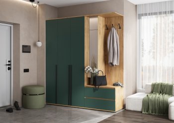 Прихожая Норд+Шкаф 1200, крафт/изумруд (Миф) в Нягани - nyagan.mebel-e96.ru