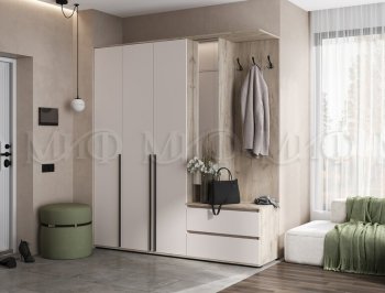 Прихожая Норд модульная крафт серый/кашемир (Миф) в Нягани - nyagan.mebel-e96.ru