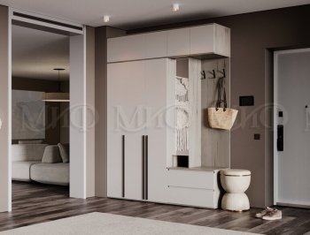 Прихожая Норд модульная крафт серый/кашемир (Миф) в Нягани - nyagan.mebel-e96.ru