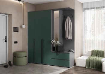 Прихожая Норд+Шкаф 1200, графит/изумруд (Миф) в Нягани - nyagan.mebel-e96.ru