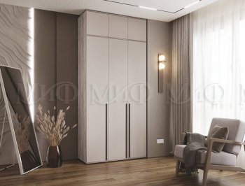 Шкаф 1200 мм 3-х ств. Норд с антресолью крафт серый/кашемир (Миф) в Нягани - nyagan.mebel-e96.ru | фото