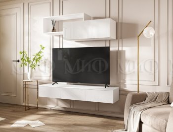 Стенка Норд-2 белый глянец (Миф) в Нягани - nyagan.mebel-e96.ru
